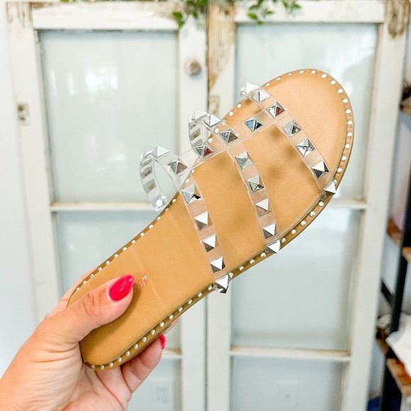 Clear Studded Sandals - Picture 6 of 7